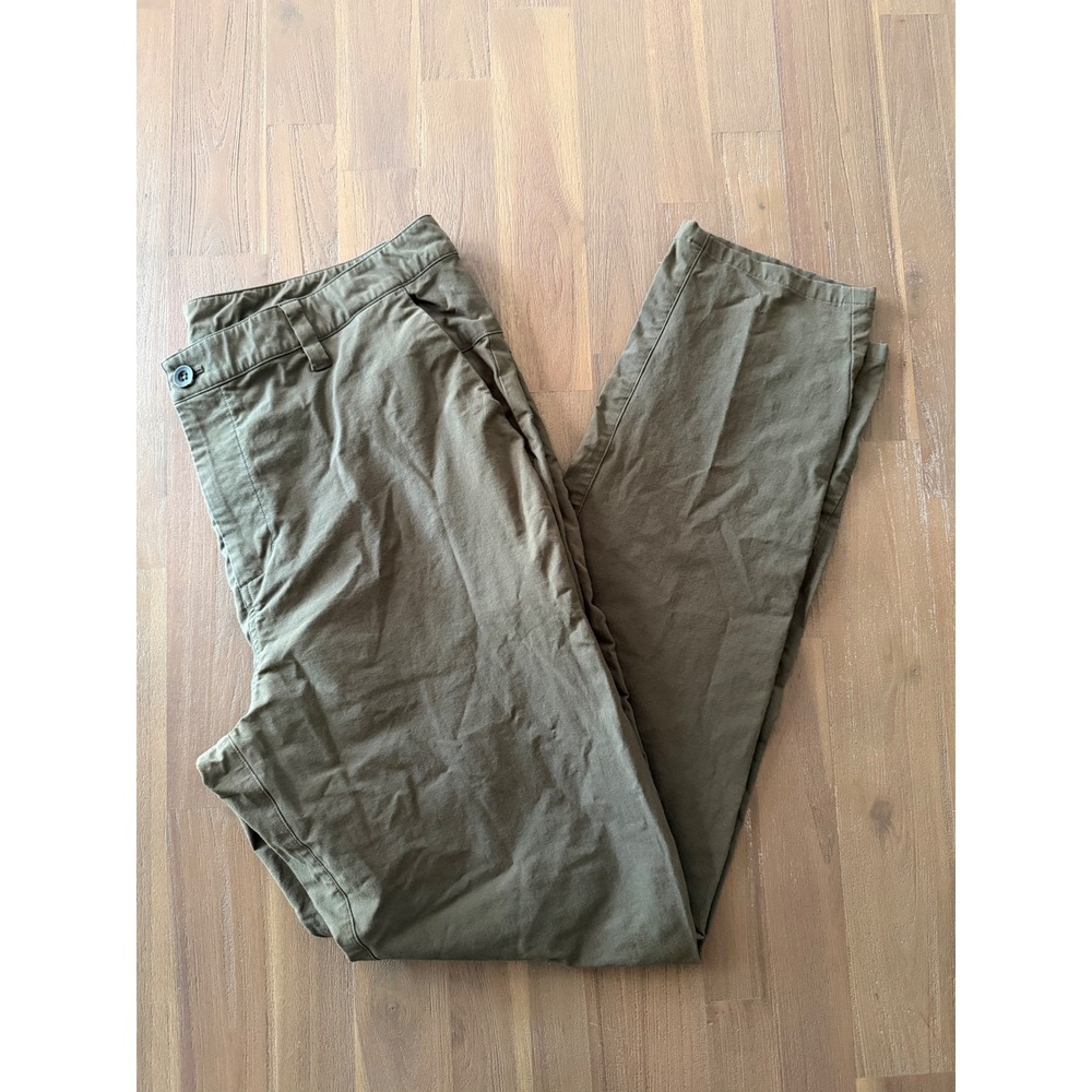 Vuori Meta Pant Mens 34 Olive Green Stretch Chino Commuter Trousers V467